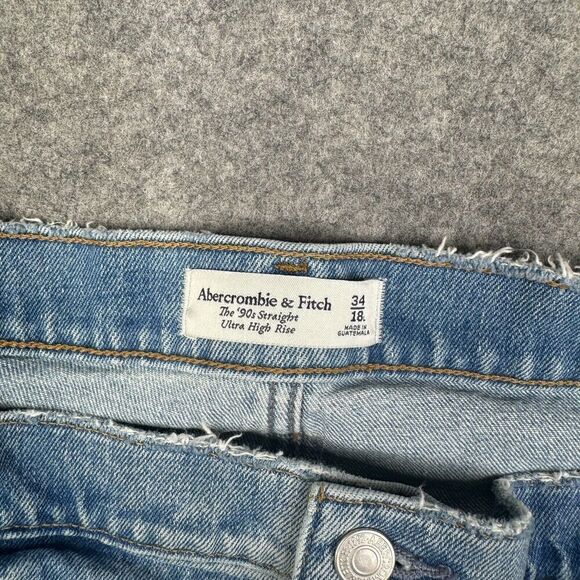 Abercrombie & Fitch 90s Straight Ultra High Rise Jeans Women 34 / 18L - Picture 8 of 12